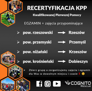 Recertyfikacje - kursu Kwalifikowanej Pierwszej Pomocy MAJ CZERWIEC LIPIEC 2022
